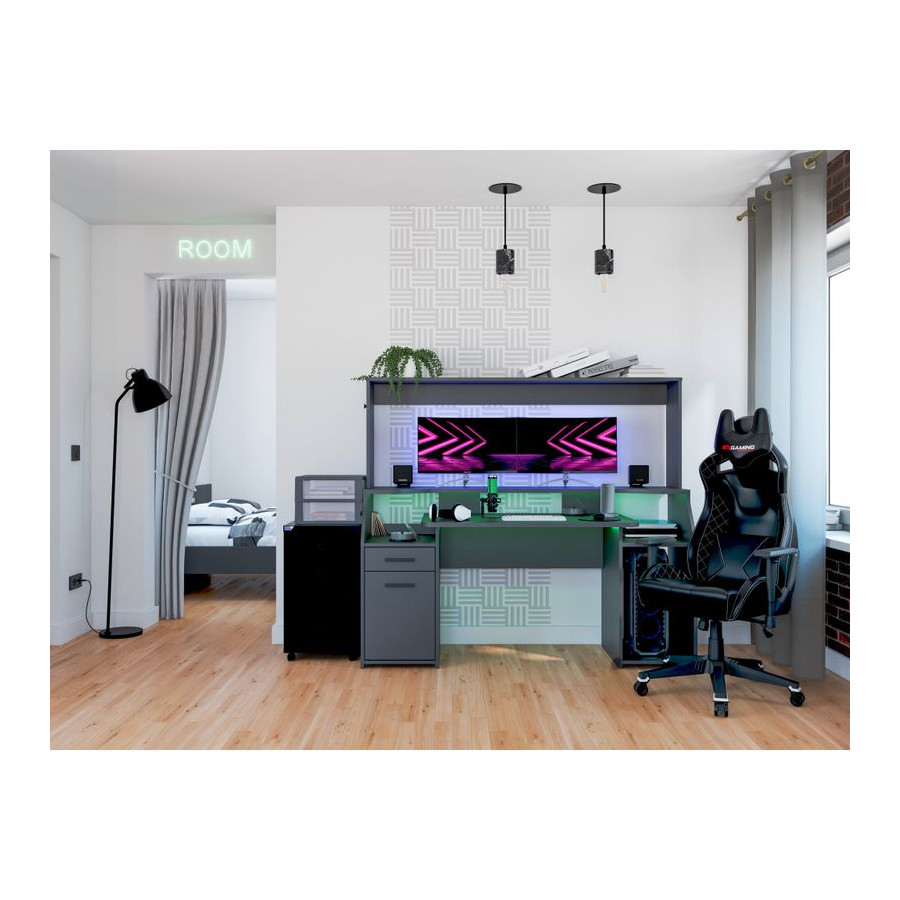 Bxgaming - Bureau gamer avec USB, LED, et tapis de souris intégrés LOOT  Noir - Bureaux - Rue du Commerce